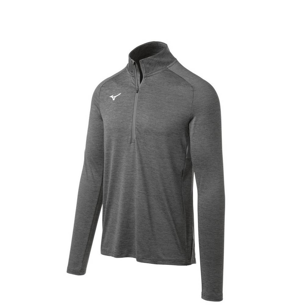 Mens Mizuno Alpha 1/2 Zip Pullover Grey Philippines (UHJTYN293)